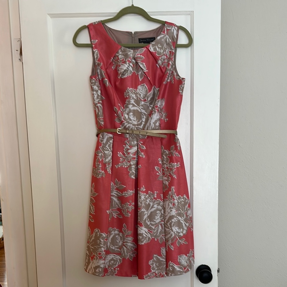 Jessica Howard Floral Midi Dress - Pink and Taupe